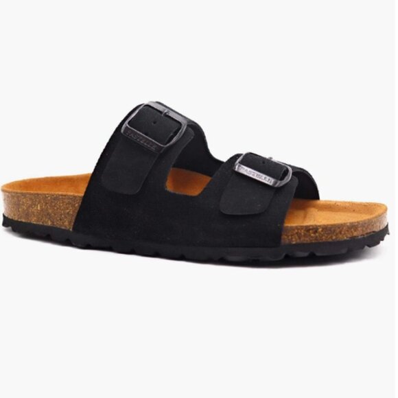 Pastelle by Patricia Elbaz Shana Two Strap Suede Sandal Black Size 39 - Picture 1 of 6